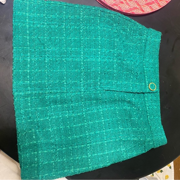 Suncoo Paris Tweedy Folly Green Mini-Skirt size T3 (US 6) - Picture 1 of 4